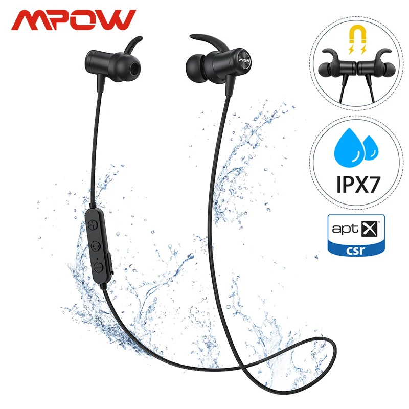 Offerte Mpow S11 APTX Bluetooth 5.0 Auricolare di Disegno Magnetico di IPX7 Wateproof 9H Tempo di Gioco CVC6.0 di Riduzione Del Rumore Per SmartPhone Sport