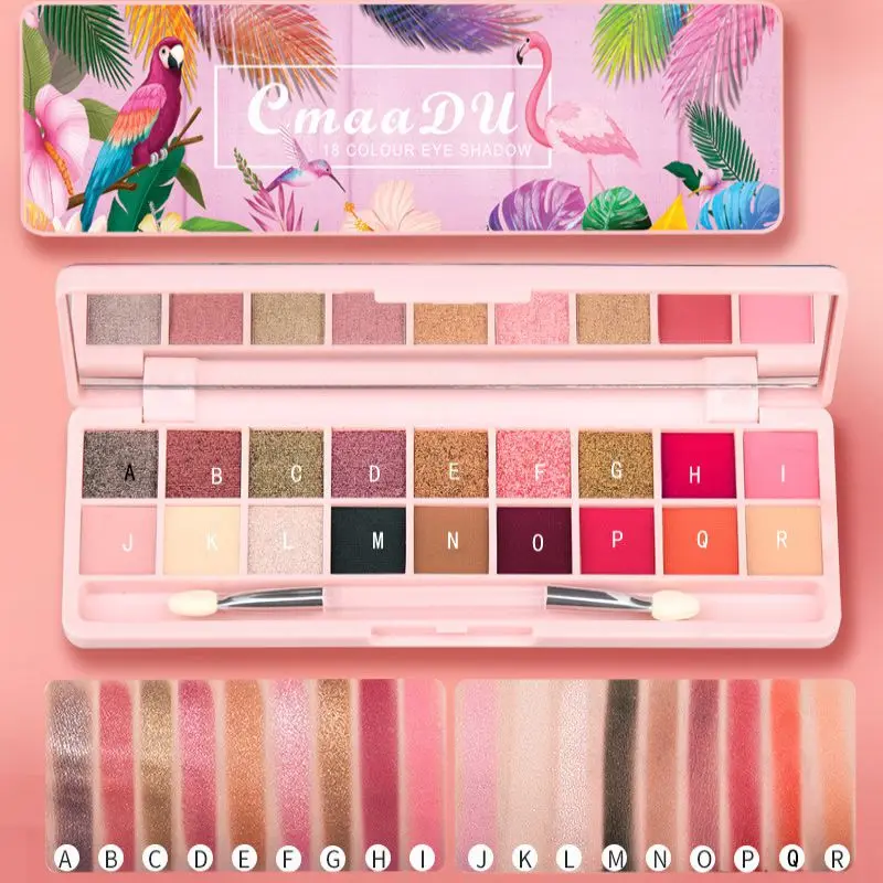 Glitter Eyeshadow Matte Shimmer Eye shadow Palette Powder Waterproof Nude Eye Pigmented Makeup 18 Colors W1