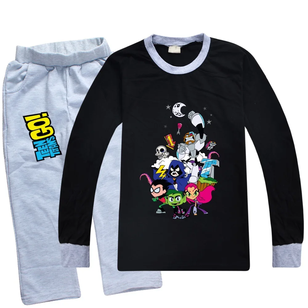 Teen Titans Go Teen Kids Clothes Baby Boys Costume Letter Tracksuit Camouflage Tops Pants 2PCS Children Boy Outfits Set TF085