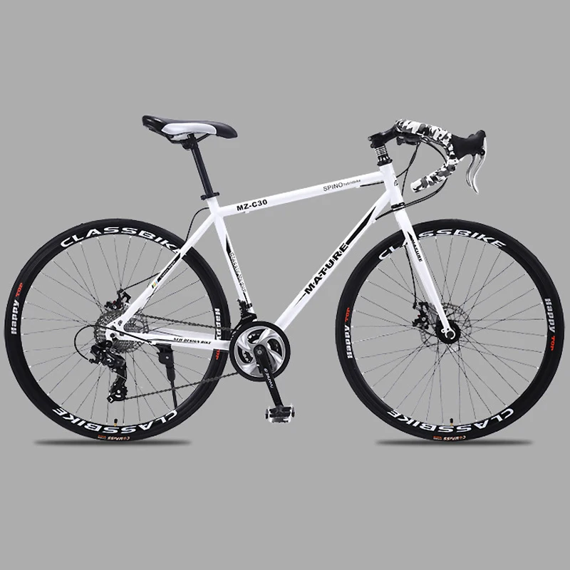 Excellent 700c road bike 21 27 and 30 variable speed double disc brake ultra light Aluminum alloy road bike adult bicycle 2