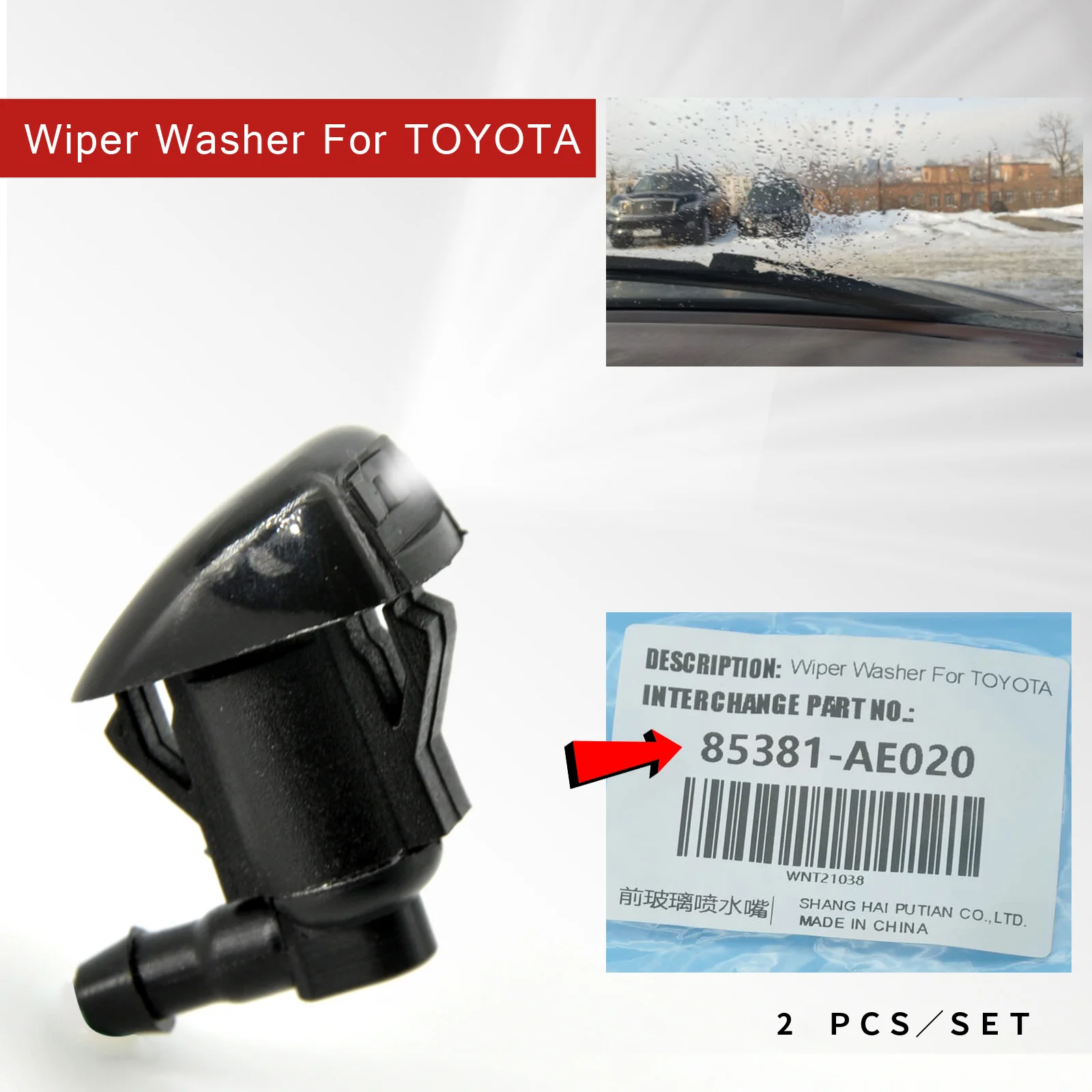 BOLNEY 2 X Windscreen Washer Jet Spray Nozzle For Toyota Land