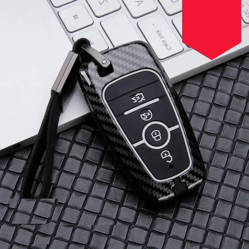 4button carbonblack Углеродное волокно сплав+ силиконовый чехол для ключей для Ford Fusion Mondeo Mustang Край Экспедиция проводник F-150 F-250 F-350 - Название цвета: 4button carbonblack