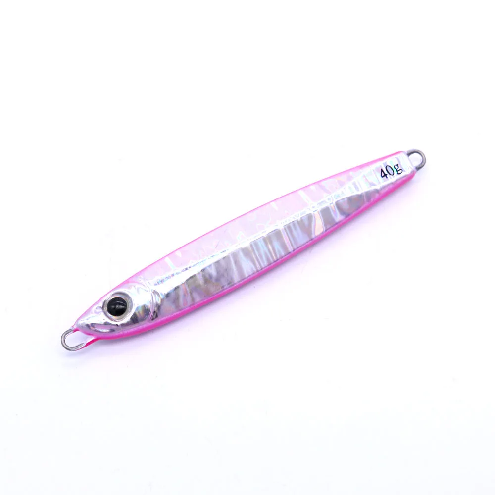 Casfun медленный джиг литой джиг 10 г 20 г 30 г 40 г 60 г 1 шт. искусственная приманка для рыбалки джиг металл джиг, приманка для рыбалки светящаяся - Цвет: Pink