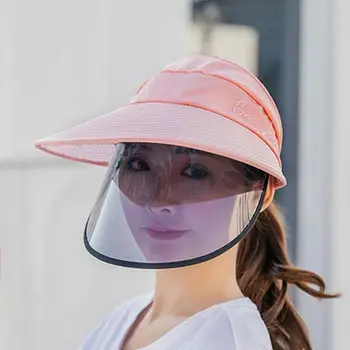 

Summer Women Sun Hats Double-layer Big-edge Anti-UV Sun Visor Hats Anti-fog Windproof Hat Anti-saliva Face Cover Protective Caps