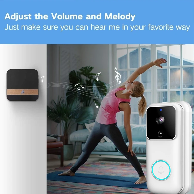 

Smart Doorbell Visual Doorbell WiFi Door Bell Multifunctional Universal B60 Night Vision with Charging Line Intercom