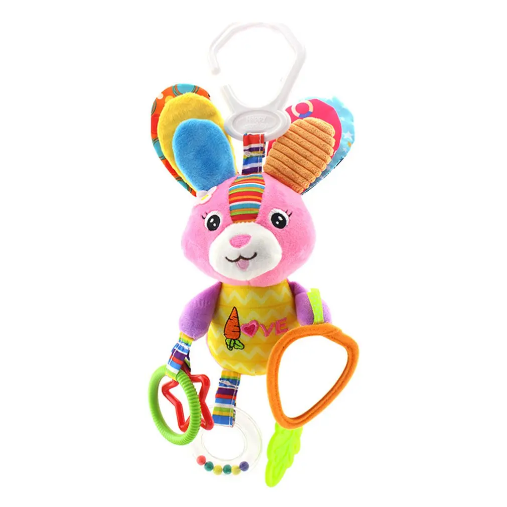Baby Toys 0-1 Year Old Trailer Animal Doll Bed Hanging Plush Toy Rattle Appease Bed Bell Children's Toys