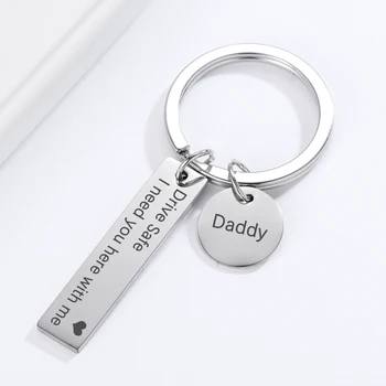 Custom Fashion Keyring Gifts Engraved Remember I Love You Mom Dad Keychain Father Mother Birthday Father's Mother's Day Gift