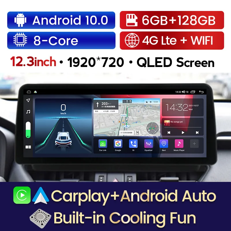 12 3 дюймовый экран Tesla 128G для Toyota RAV4 XA50 2018-2020 автомобильное радио Android стерео