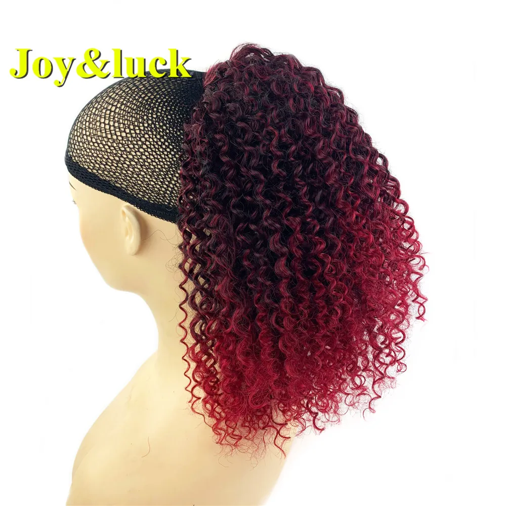 Fake Hair Extensions Afro Kinky Curly Puff Drawstring Ponytail for Black Women