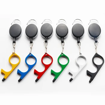 

10pcs/lot Hygiene Hand Stylus No-Contact EDC Door Opener Contactless Safety Tool Door Handle Hook Key Chain 3 in 1 Multi Opener