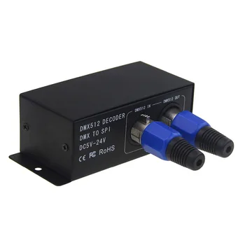 

DMX to SPI Decoder Controller for WS2812B WS2811 WS2812 SK6812 WS2801 WS2813 1903 6803 1809 LED Pixels Light Strip DC5V~24V ST26