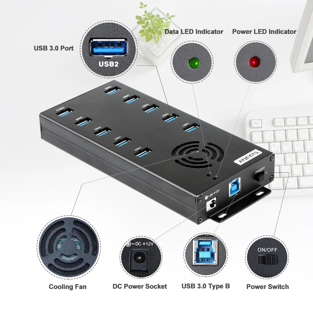 Sipolar, Новое поступление, 10 портов, USB 3,0, синхронизация данных и зарядный концентратор, 2.1A, USB зарядное устройство для iPhone, iPad, samsung, Android, телефонов, планшетов