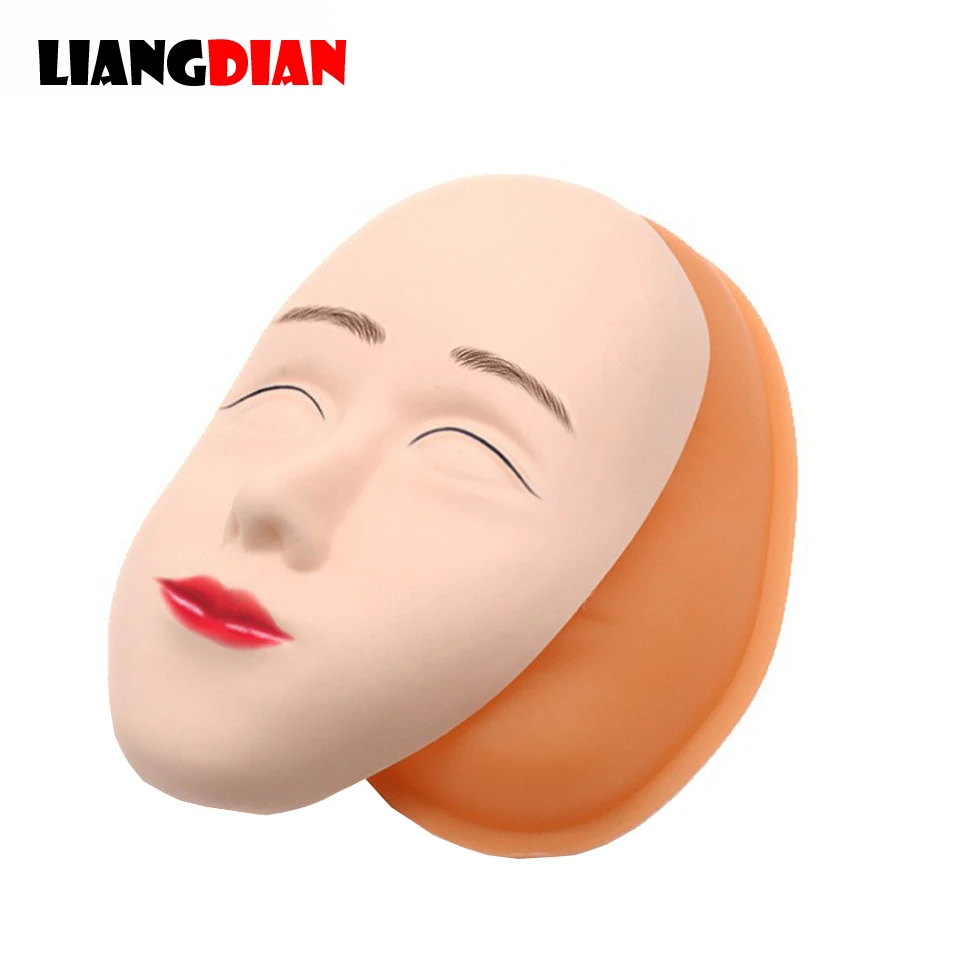 

5D Silicone Fake Tattoo Practice Training Head Face Skin Base Mannequin Doll For Permanent Lip Eyebrow Makeup Tattoo Accessory