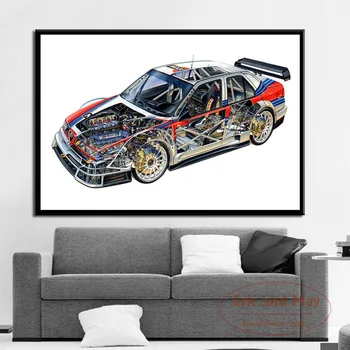 

Super Racing Car Cutaway Canvas Painting Posters And Prints Wall Pictures For Living Room Charts Decoration Home Decor Cuadros