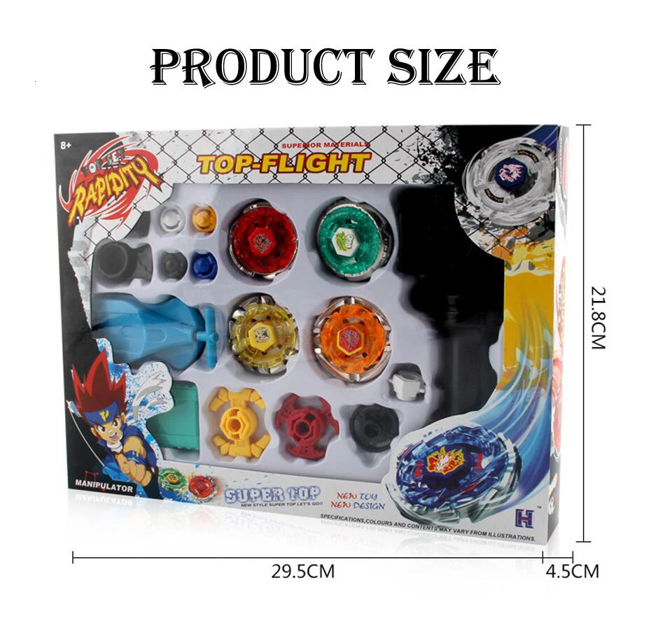 Beyblade Metal Fusion juguetes para la juguetes Beyblade Set giroscopio de juguete con doble lanzador, Spinner de mano, tapas de Metal - Juguetes y pasatiempos