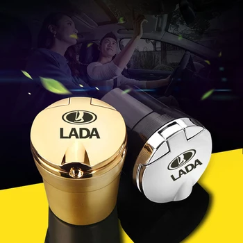 

Led Lights Car Ashtray With Creative Cover Personality Case Multi-function Interior Car Accessories For lada niva 4x4 1/32
