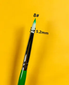 

8# Thick Denture Lab Porcelain Brushes Bold Brush Pen Enamel Nylon Hear Metal Ceramic Green Handle