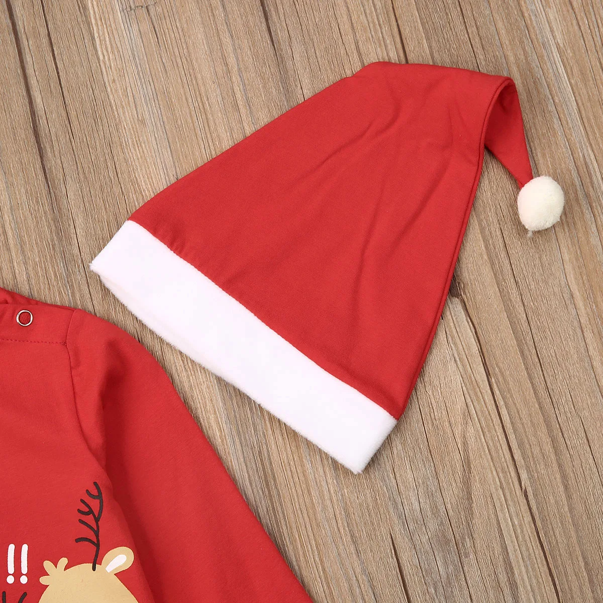 Рождественский комбинезон с длинными рукавами для новорожденных девочек и мальчиков, комбинезон, костюм для подвижных игр, Топы Брюки шляпы, Рождественский комплект одежды
