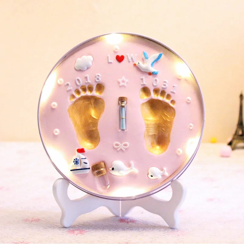 Kit de impresión de pies y huellas de bebé, juguetes de fundición, recuerdo  de recién nacido
