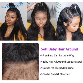Moxika 4x4 Lace Closure Wig Brazilian Body Wave Lace Front Wig With Baby Hair Human Hair Lace Front Wigs Middle Part Remy Hair 5