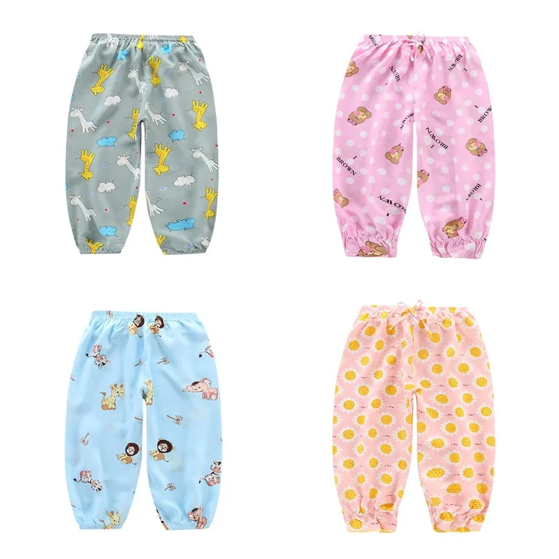 

19 New Style Children Anti Mosquito Pants Bourette Children Air Conditioner Trousers Outer Wear Summer Thin Section Men And Wome