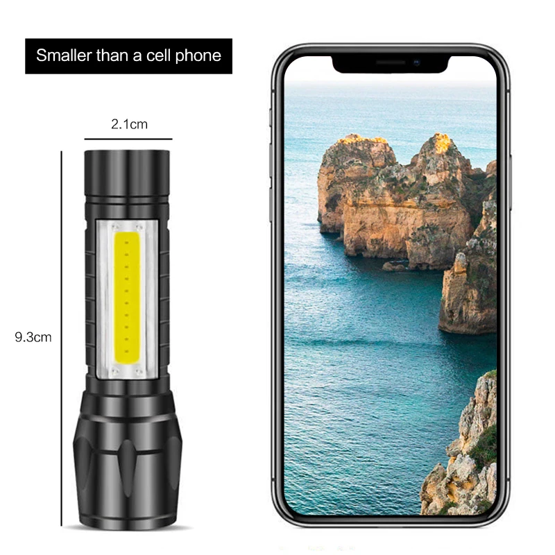 

LSL 4 Mode LED Flashlight Convenient Aluminum Alloy Super Bright Small Torch XPE COB Camping Light Hunting Work Lighting