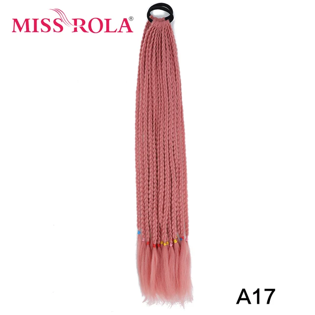 Synthetic Chignon Hair 60cm Hair Color Gradient Dirty Braided Ponytail Women Elastic Hair Rubber Band Hair Accessories Headband A17