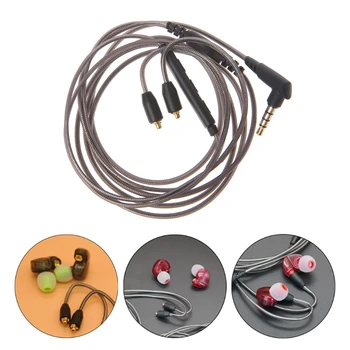 

3.5mm Earphone Cable Detachable MMCX Cord With MIC For Shure SE215 SE425 UE900