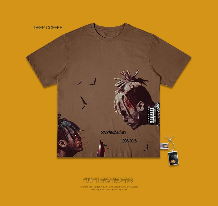 Ins Studio Xxxtentacion юбилейный Фонд футболка с короткими рукавами очень фея западный стиль настоящая одежда