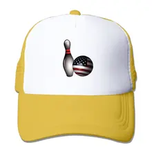 Унисекс Боулинг американский флаг Дальнобойщик бейсбольная бейсболка с сеточкой и регулируемым ремешком шляпа