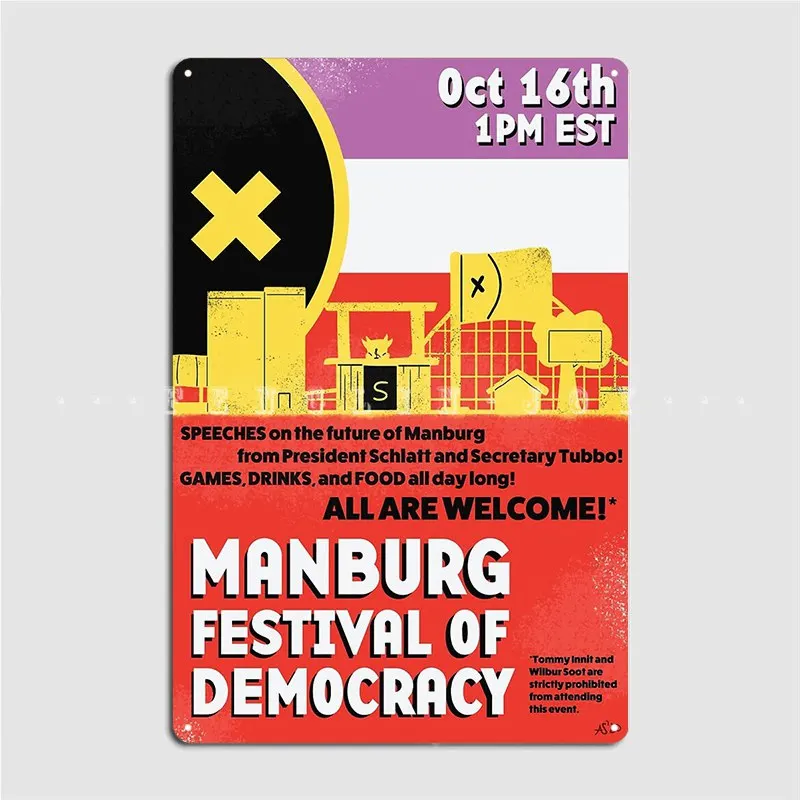 

Manburg Festival Metal Sign Pub Bar Cave Designing Garage Decoration Tin Sign Posters