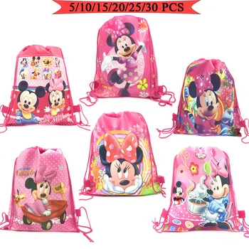 

Minnie Mouse For Kids Birthdays Non-Woven Drawstring Bag Child Birthday Party School String Bag Kid Boy Favor String Back Bags