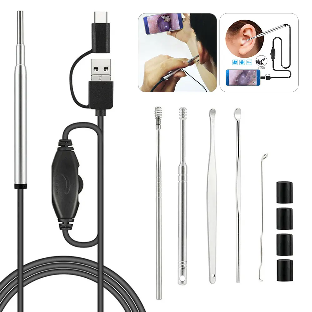 

5.5MM WIFI Ear Endoscope Otoscope Camera Waterproof Mini USB Inspection Camera Endoscope Borescope For IOS Iphone Android PC