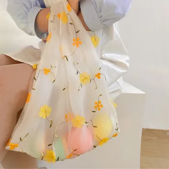 

Small Flower Fairy Net Yarn Bag Portable Style Bag Korean Version Summer