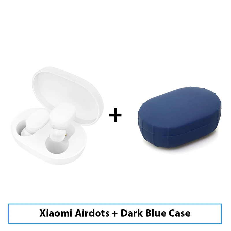 Xiao mi jia Airdots mi TWS Bluetooth наушники Молодежная версия стерео Бас BT 5,0 Eeadphones с mi c Handsfree Наушники управление AI - Цвет: Add DBlue Case