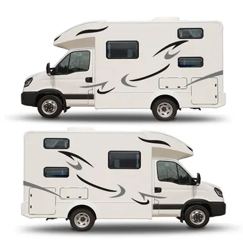 

For Caravan Travel Trailer Camper Van Stickers Black+Grey Accessory Parts