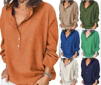 

2019 spring and autumn seven-color T-shirt maa1 solid color casual fashion long-sleeved women's shirt Q8JD22-24-36