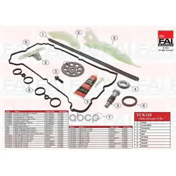 Комплект Цепи Грм Citroen C4(Lc_) 1.6 Thp 140 07/08-(5ft(Ep6dt) FAI арт. TCK118