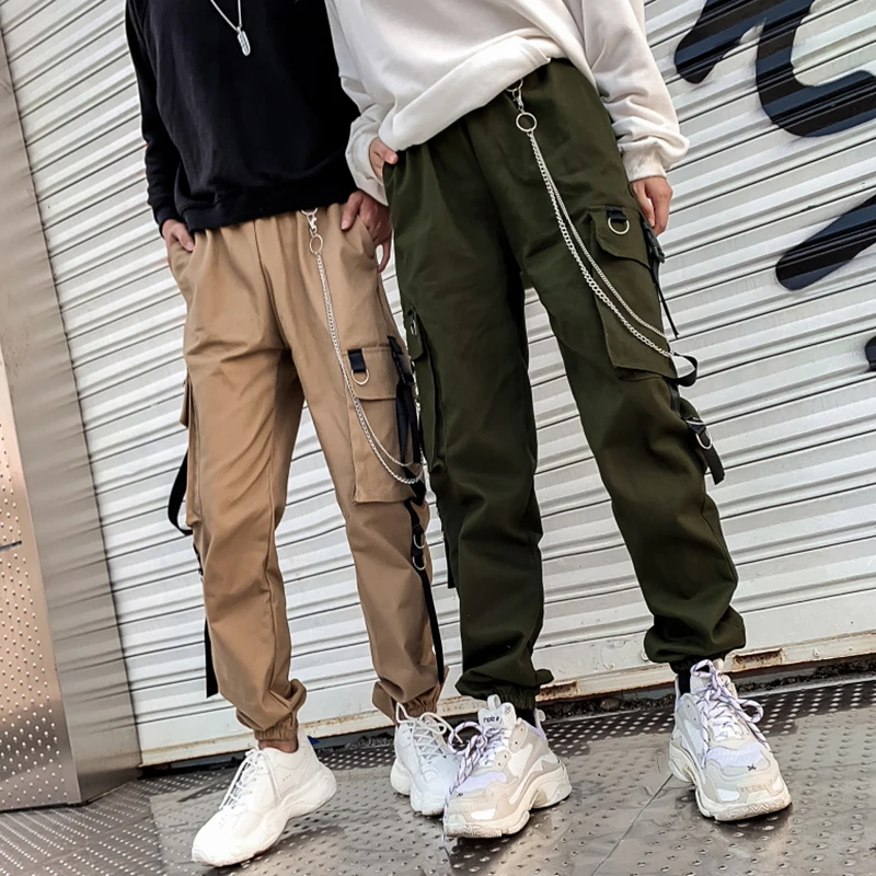 Pantalones Cargo Harajuku para mujer, pantalón holgado de cintura alta con  bolsillos, ropa de calle coreana, Hip Hop, 2020|Pantalones y pantalones  capri| - AliExpress