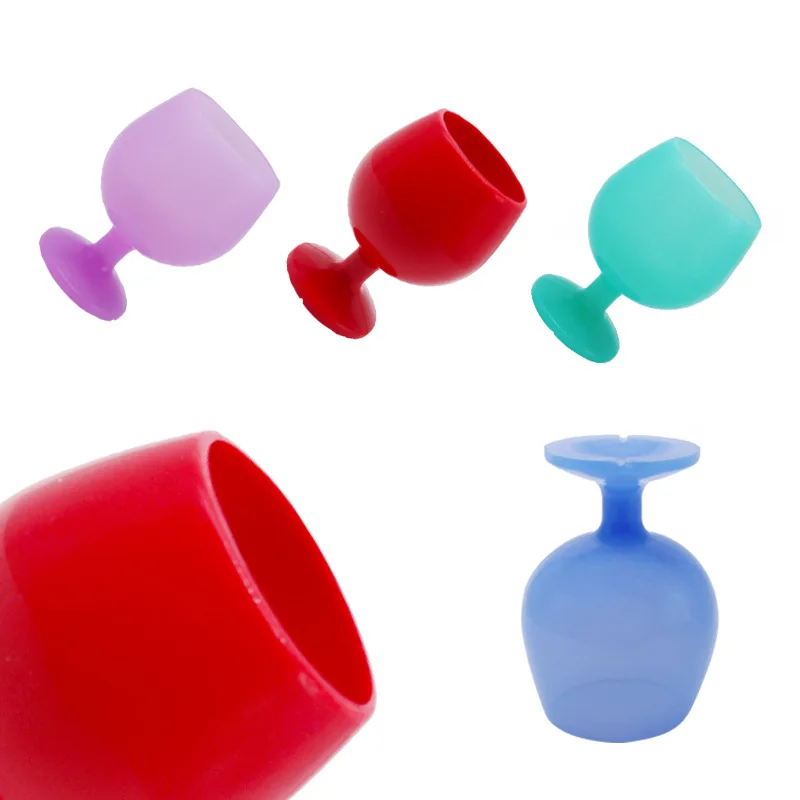 Silicone Wine Goblet Foldable Cocktail Water Cup Unbreakable Outdoor Beer BBQ Cup Champagne Whiskey Bottle Travel Festival Party