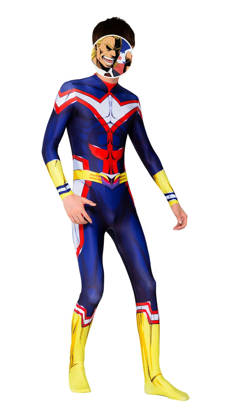 Японское аниме «My Hero Academy All · Might»; колготки унисекс для взрослых и детей с 3D цифровой печатью; карнавальный костюм; боди; костюм зентай