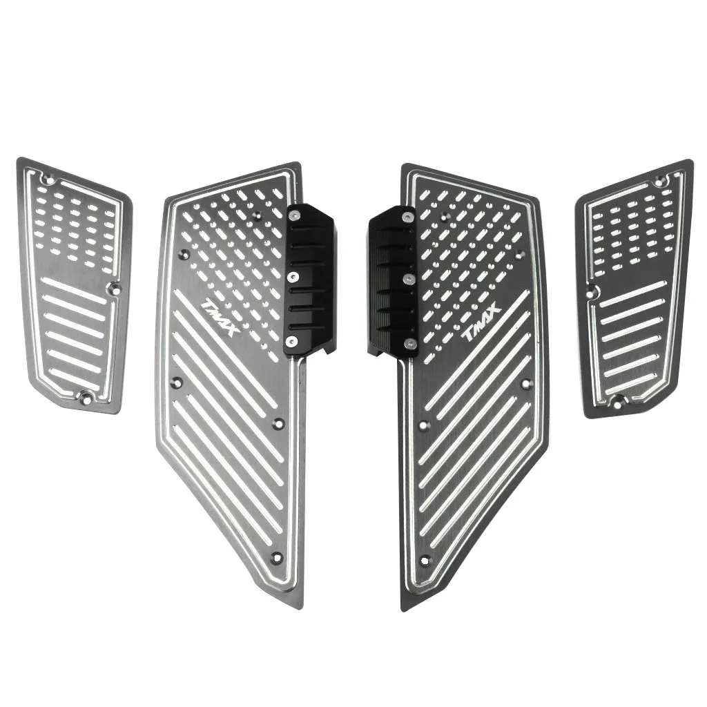 Задние подножки подставка для ног коврик для мотоцикла Алюминий Передняя Задняя подножка подножки этапная пластина для Yamaha Tmax 530 подставка для ног - Цвет: Серый