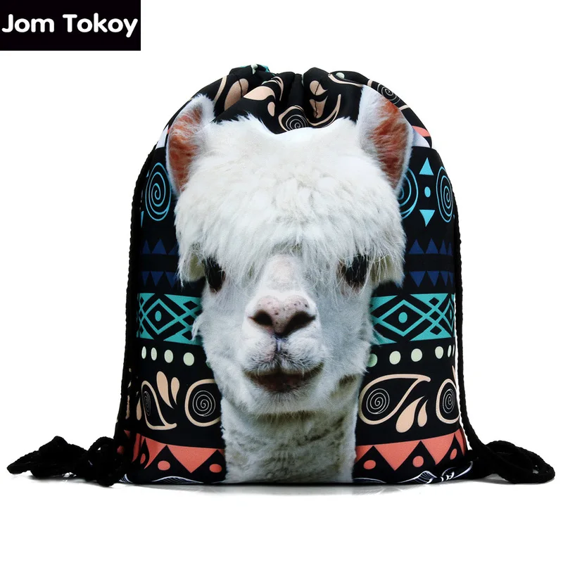 

Coloured Time-limited Alpaca High Definition 3d Printed Drawstring Bag 2019 Amazon Explosion Receiving Bundle Pocket Shoulder