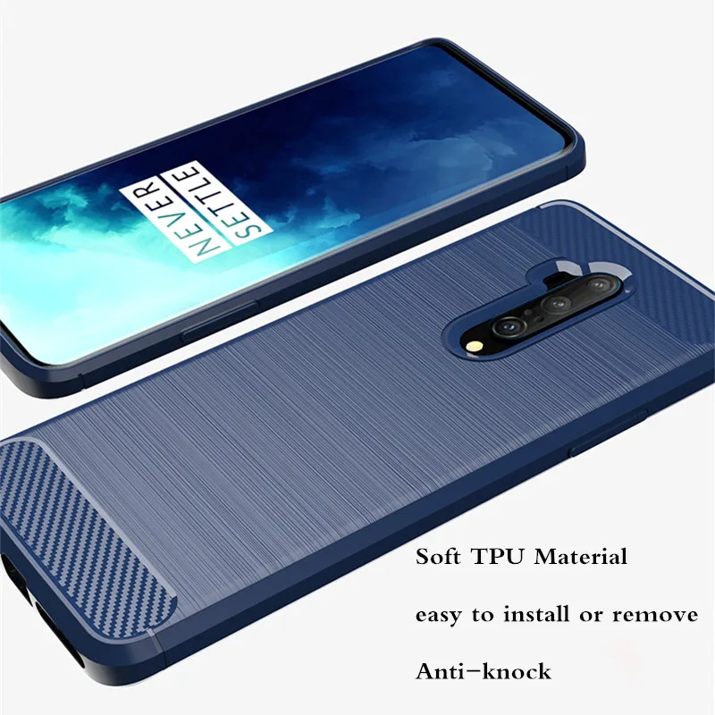 10pcs/lot Brushed Carbon Fiber Soft Bumper Back Cover Case For Oneplus 5 5T 6 6T For One Plus 7 7T Pro