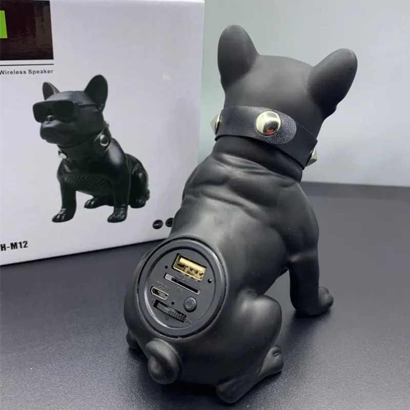 Bulldog MP3 Player Mobile Phone Bluetooth Speaker Full Body Dog Wireless Portable Cartoon Sound Desktop Audio AUX TF Card Music