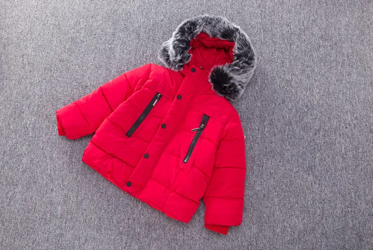 Г. Осенне-зимние куртки для маленьких мальчиков детская куртка с меховым воротником теплые толстовки детская верхняя одежда, пальто Топы для мальчиков и девочек, одежда