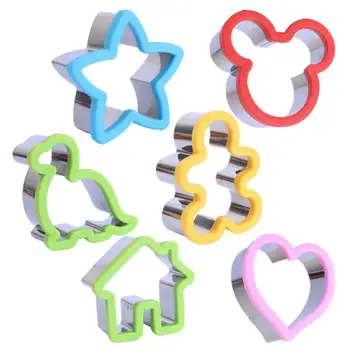 

2PCS Sandwich Cutter Set for Kids Animal Dinosaur Star Heart Shape Metal Cookie Cutters Mold Cartoon Stainless Steel Bread Mould