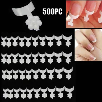 

500pcs French Nail Tips 10 Sizes Acrylic Nail Tips UV Gel Fake Artificial False Nail Half Cover Armor Tips Decoration Manicure