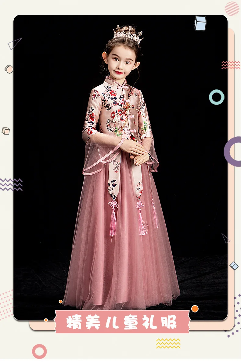 Children Cheongsam Girls Chinese-style Chinese Style Chinese Costume Guzheng Costume Big Boy Chinese Costume Chinese Clothing Ch
