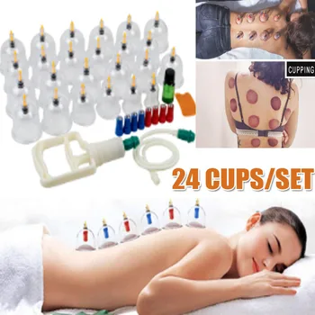 

24 Cups/SET Cupping Set Medical Chinese Vacuum Therapy Stress Relief Body Cupping Slimming Massage Therapy Healthy Suction Set